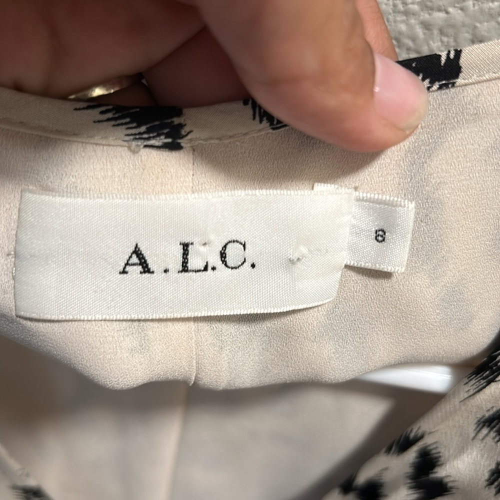 A.L.C. Asymmetrical Leopard Print Dress - Black and White - Picture 6 of 14
